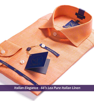 Linen Shirts - Orange | Shirts for Men - Limpkin