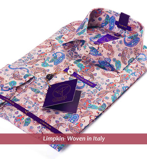 Palermo- Burgundy & Teal Paisley Print