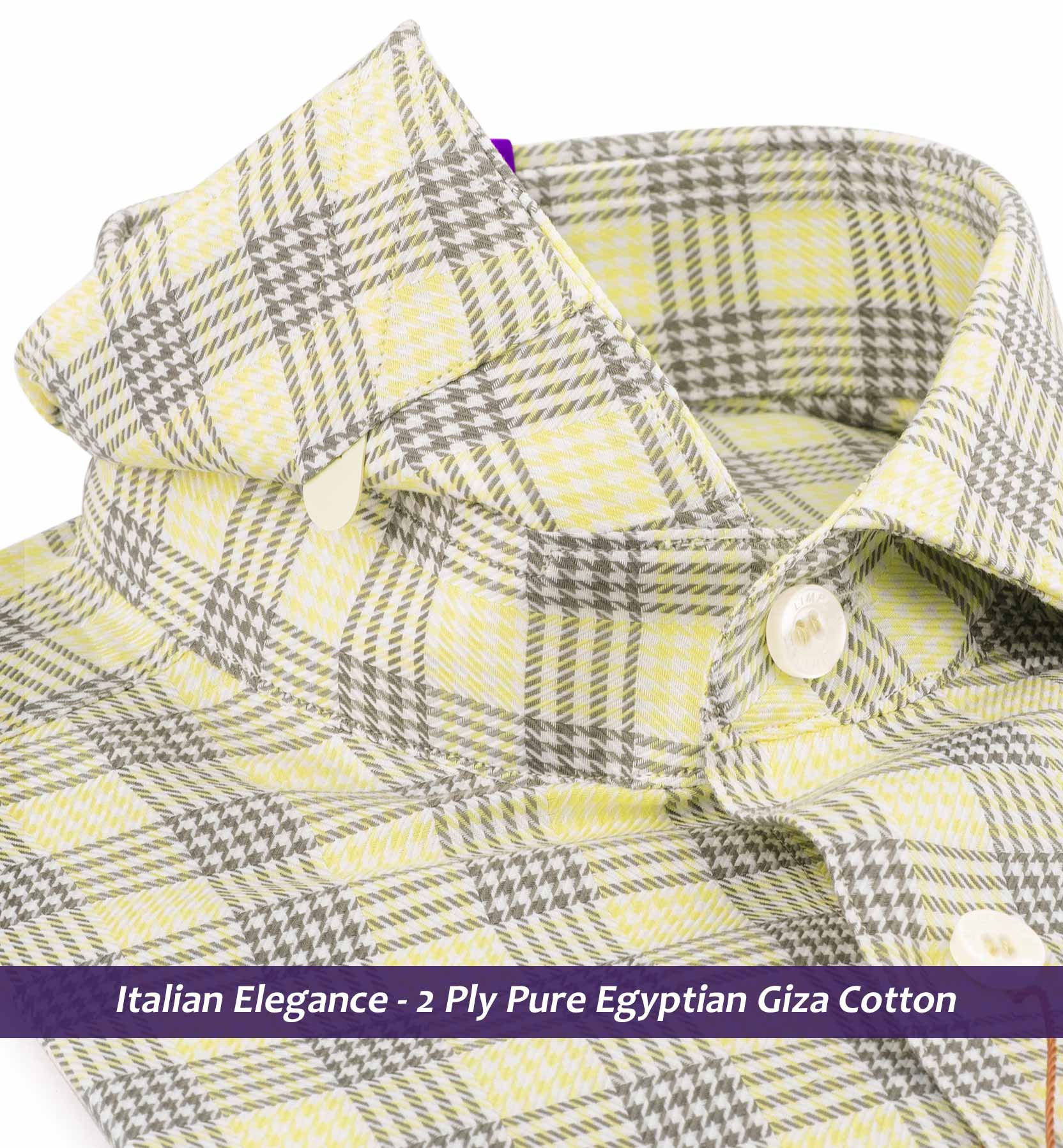 Charlotte- Daffodil Yellow & Pewter Grey Check