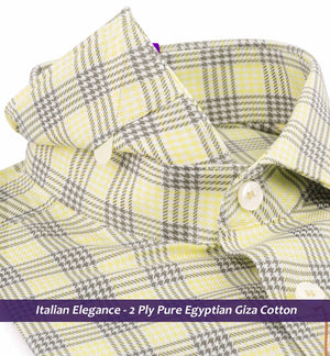 Charlotte- Daffodil Yellow & Pewter Grey Check