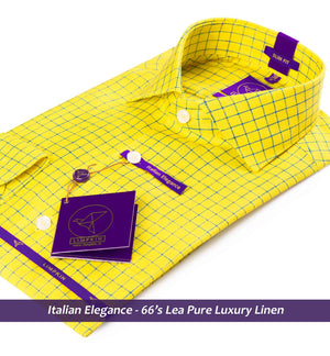 Helsinki- Lemon Yellow & Cerulean Blue Check