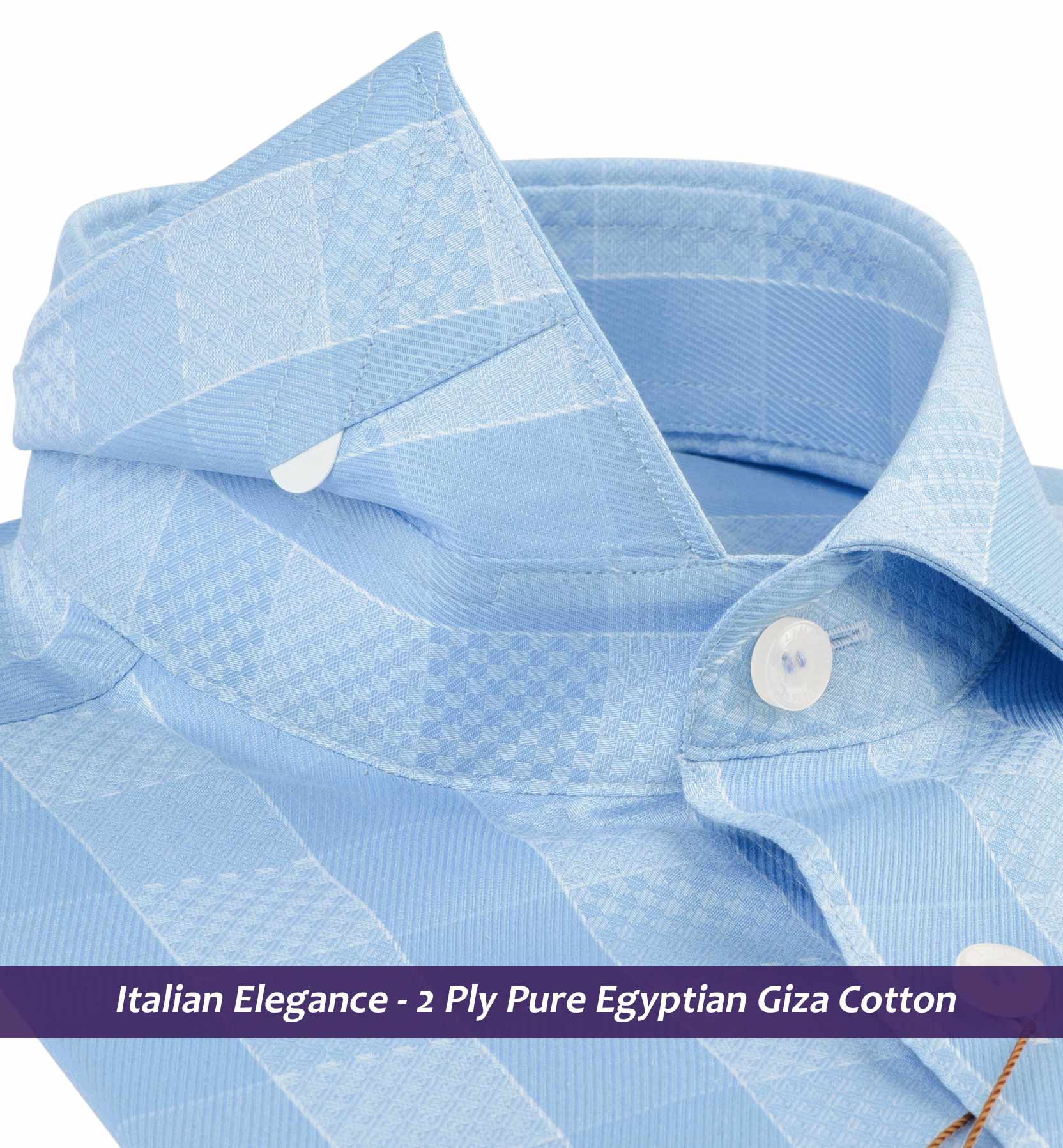 Colmar- Azure Blue & White Check