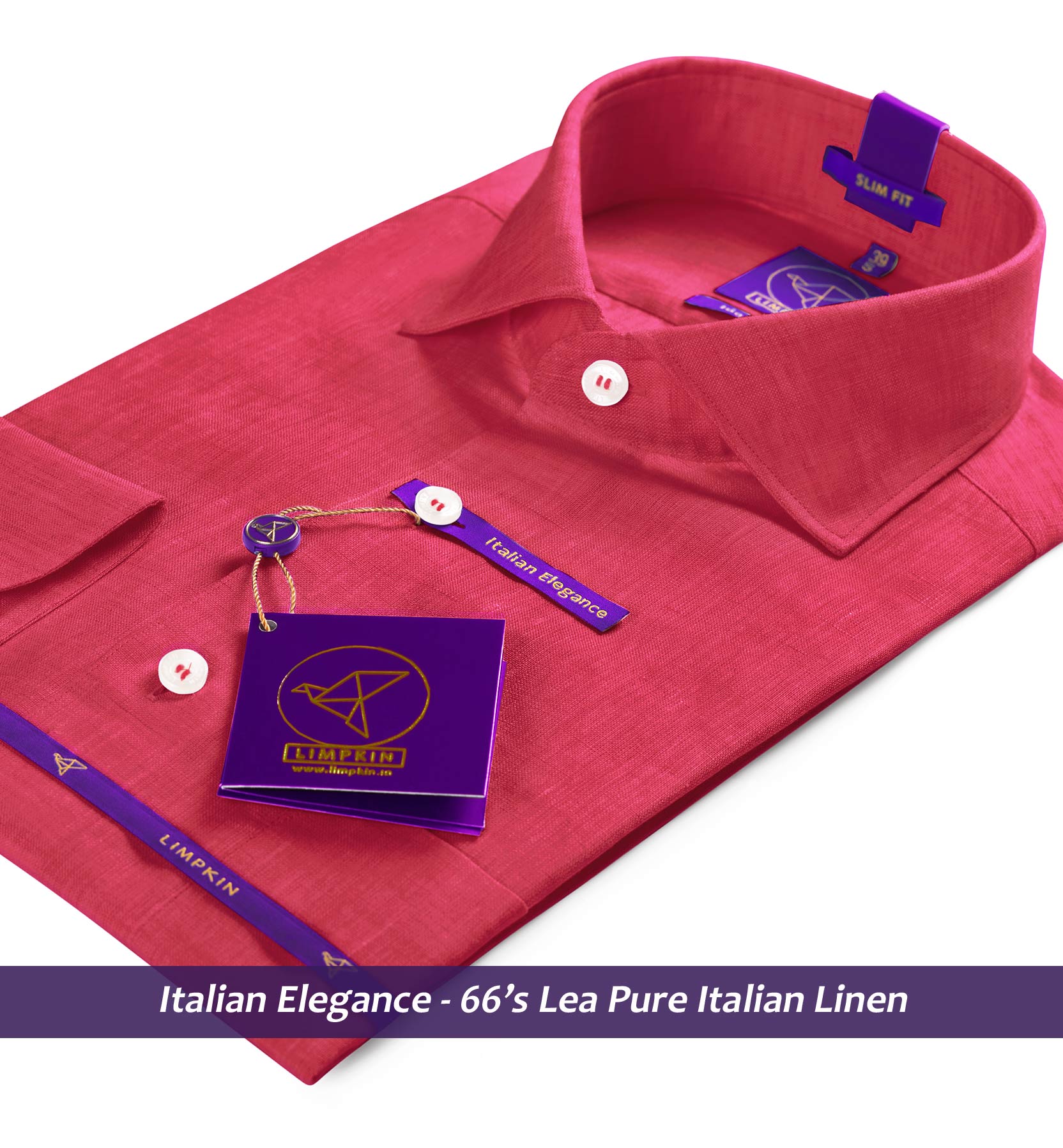 Turin- Crimson Red Solid Linen