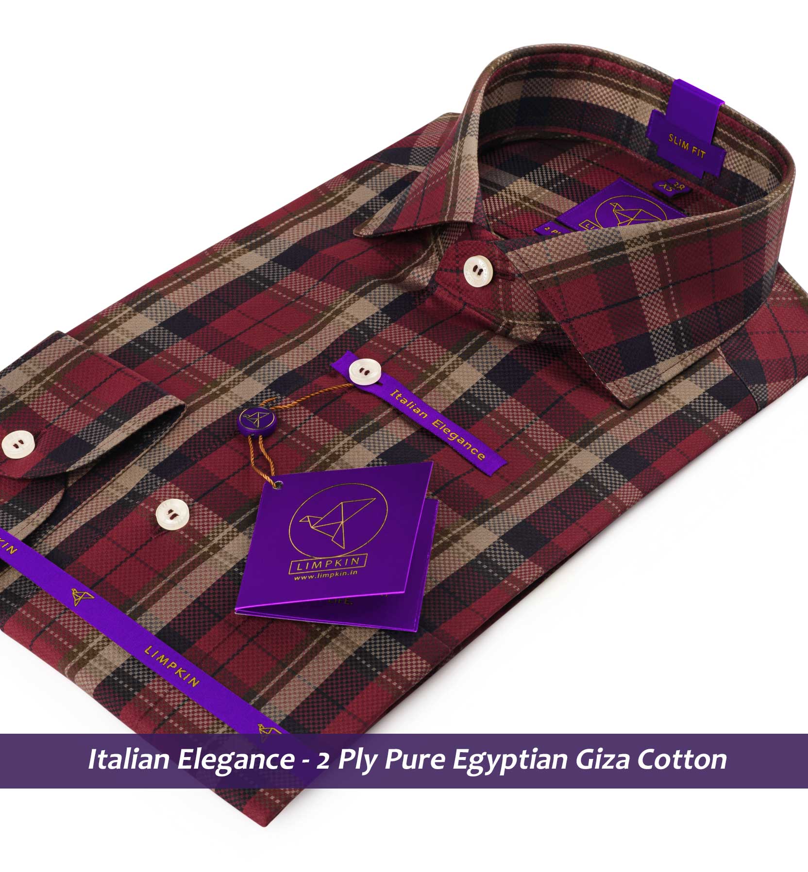 Omaha- Navy & Burgundy Magical Check