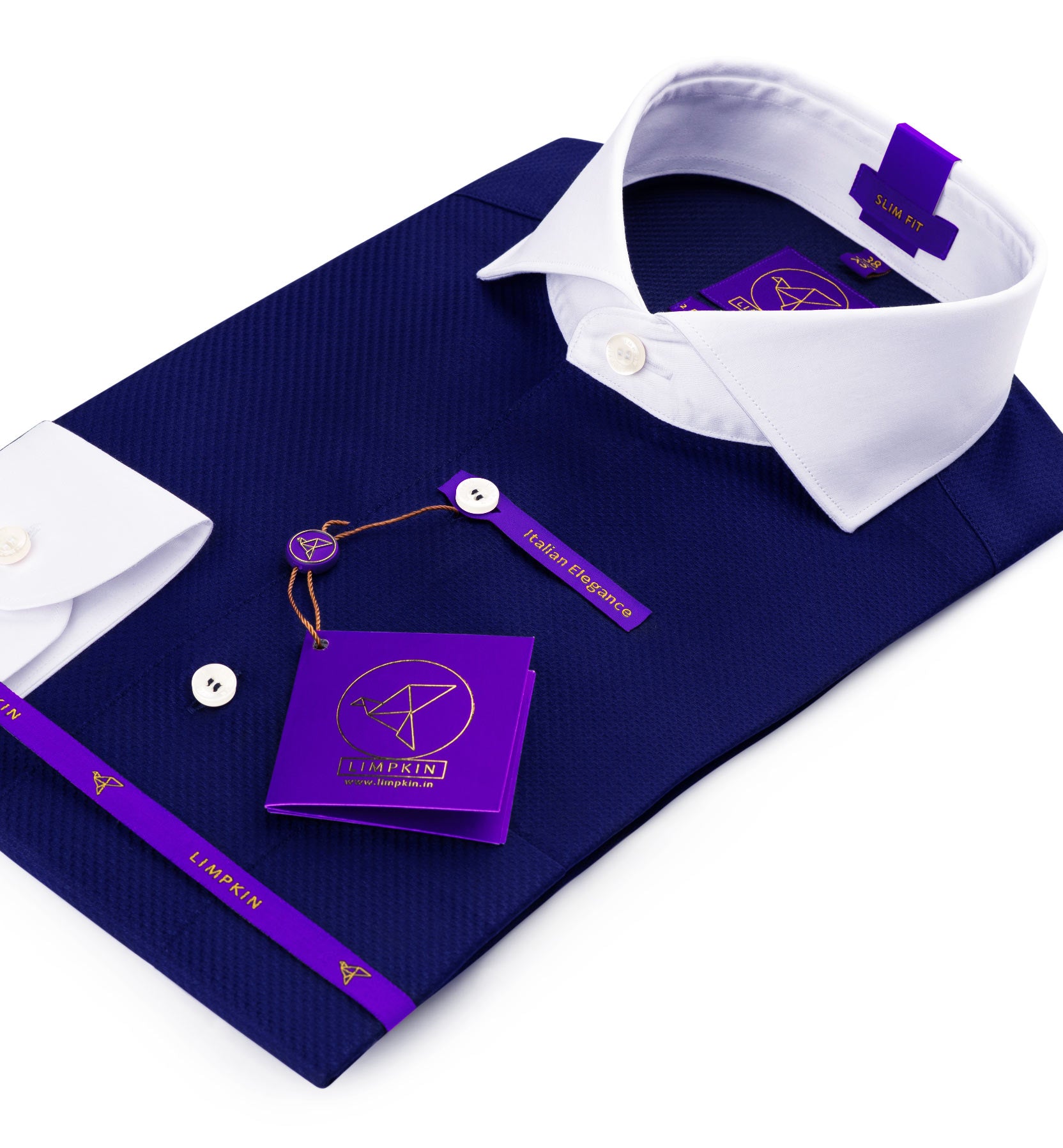 Paris- Navy Solid Structure with White Collar
