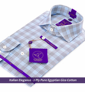 Cleveland- Azure Blue & Pewter Grey Check
