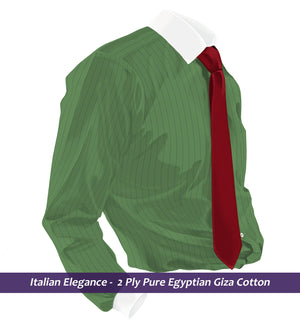 Daytona- Jade Green Stripe with White Collar