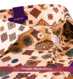 Avignon- Burgundy & Cream Mandala Print