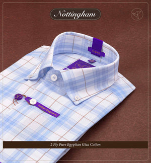 Nottingham- Cornflower Blue & White Check