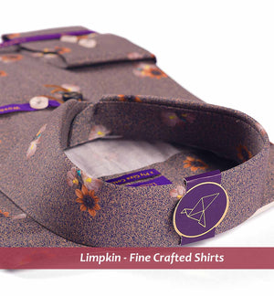 Amsterdam- Grey & Orange Floral Print