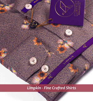 Amsterdam- Grey & Orange Floral Print