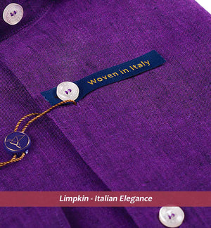 Purple Pure Linen Shirts For Men - Limpkin