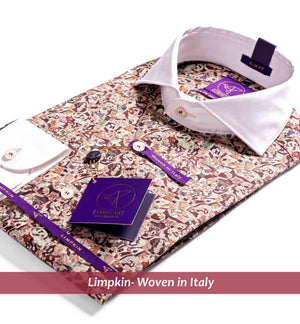 Printed Shirts - Beige & Burgundy | Shirts for Men - Limpkin