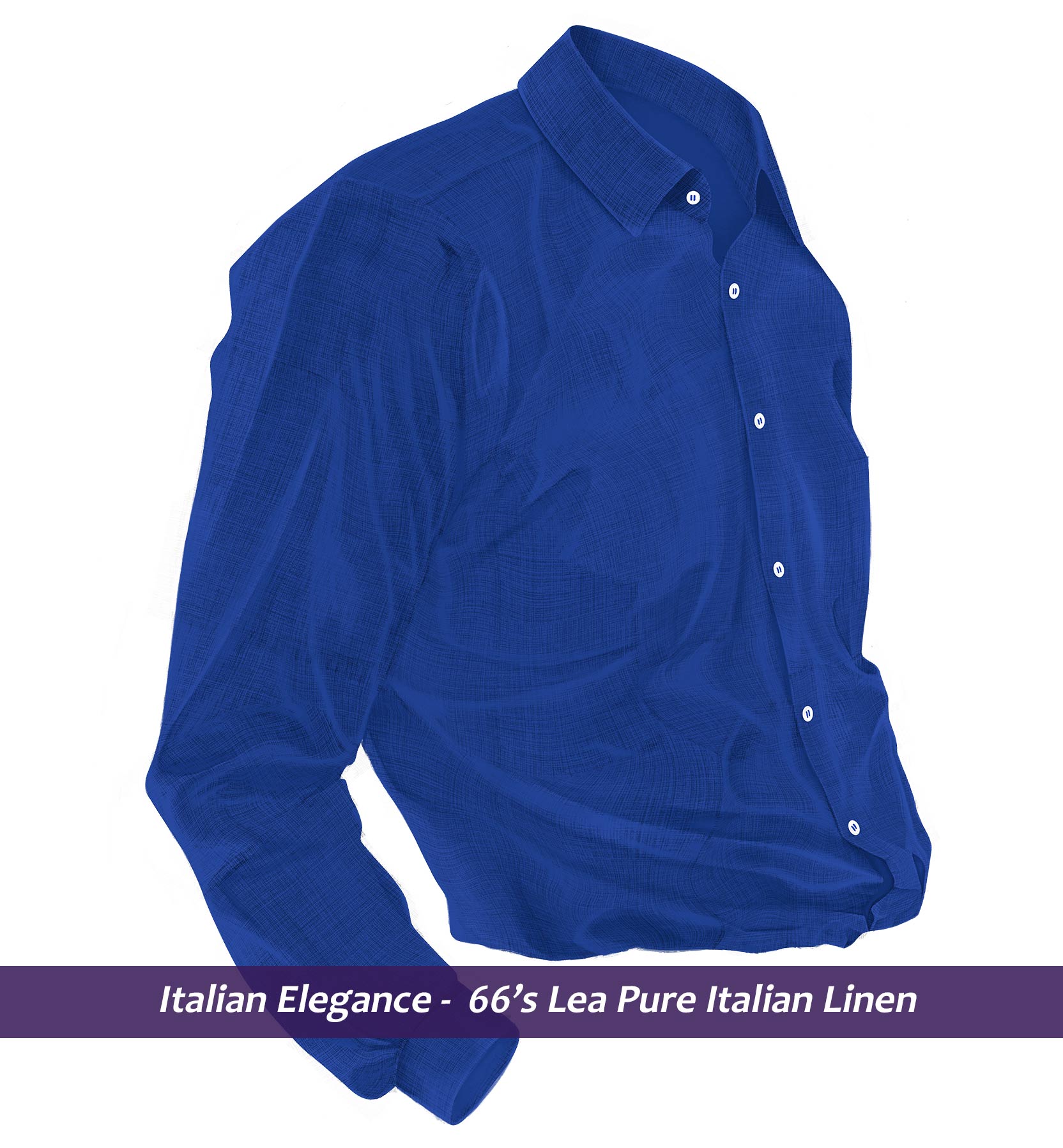 Adelaide- Royal Blue Solid Linen- 66's Lea Pure Italian Linen- Delivery from 20th March