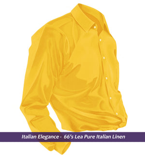 Almada- Medallion Yellow Solid Linen- 66's Lea Pure Italian Linen