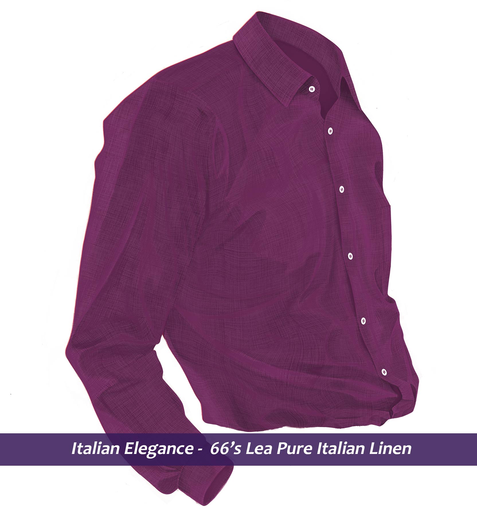 Brasilia- Plum Purple Solid Linen- 66's Lea Pure Italian Linen