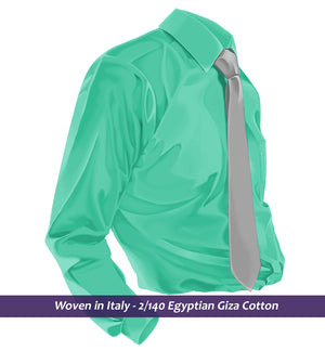 Brescia- The Best Aquamarine- 2/140 Egyptian Giza Cotton-  Delivery from 7th May