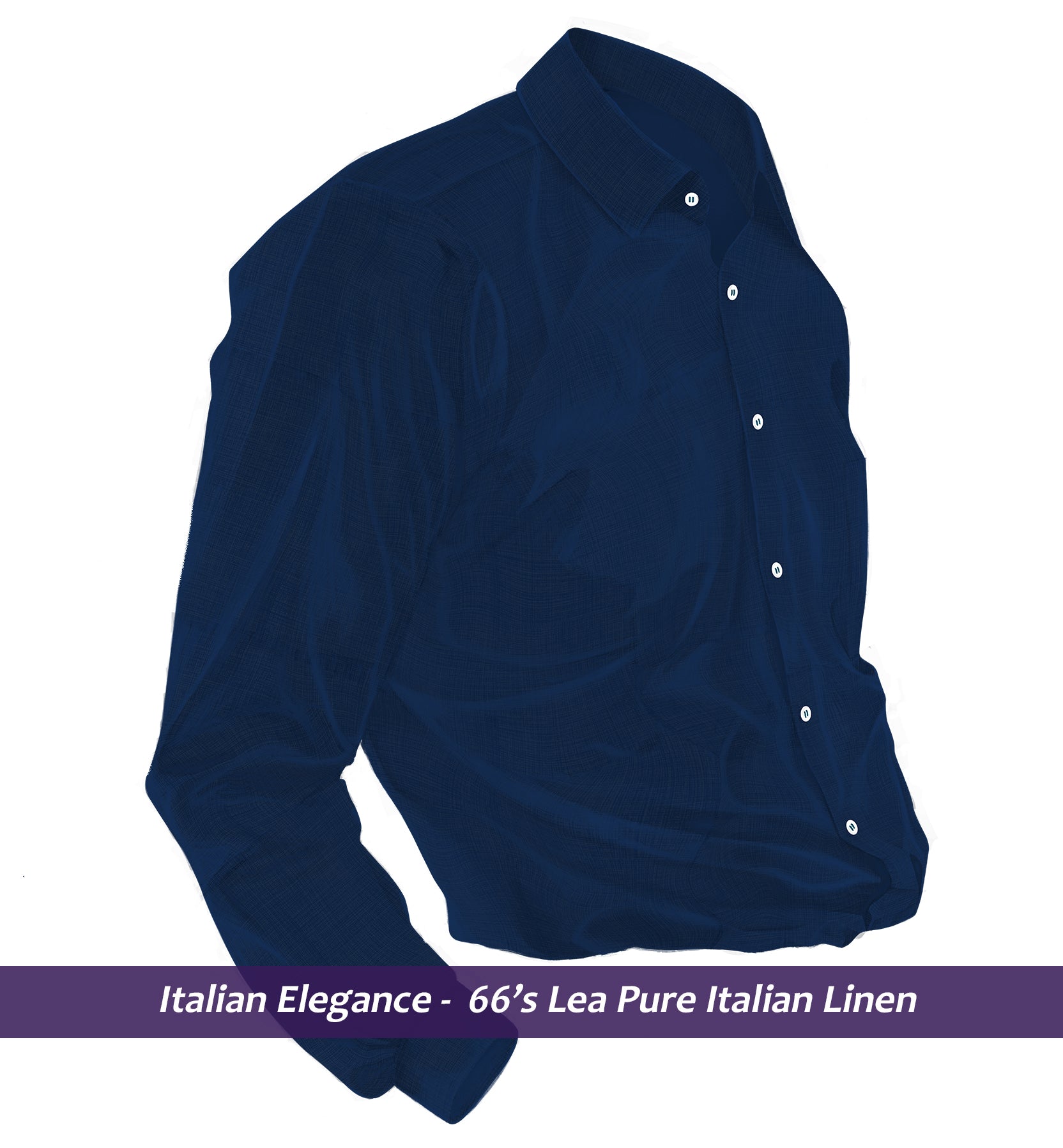 Edison- Navy Solid Linen- 66's Lea Pure Luxury Linen