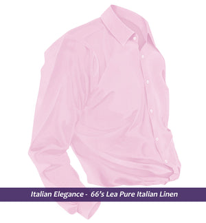 Florence- Lemonade Pink Solid Linen- 66's Lea Pure Luxury Linen