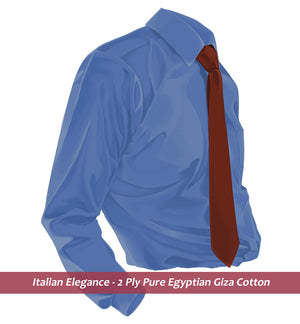Leonardo- Aegean Blue Solid Twill- 2 Ply Egyptian Giza Cotton-    Delivery from 7th May
