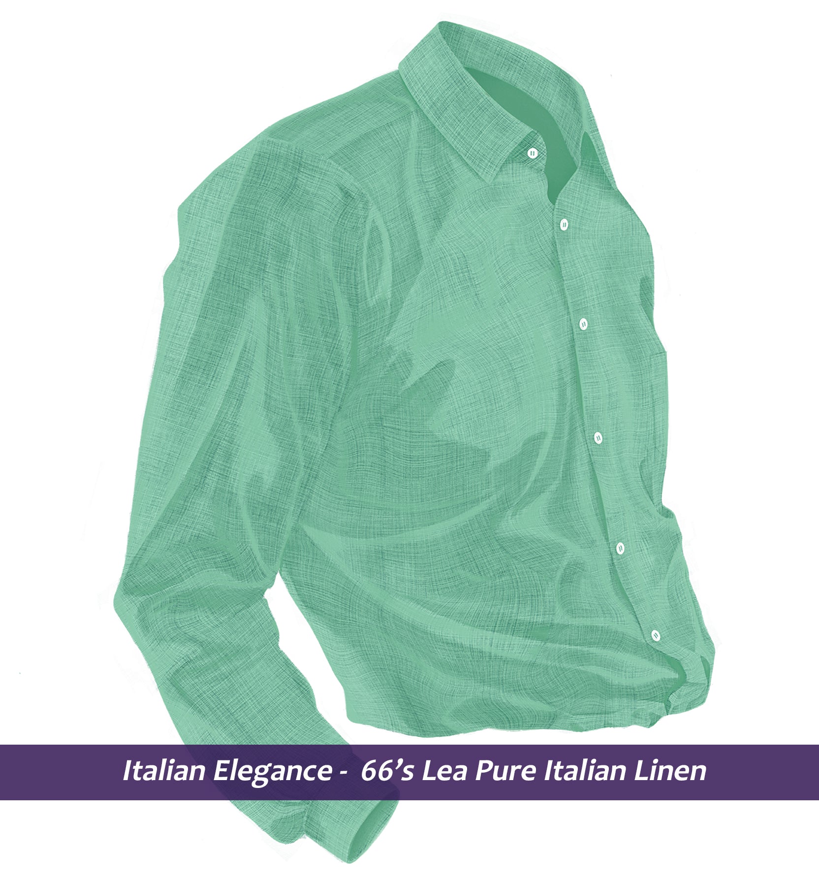 Lyon- Jade Green Solid Linen- 66's Lea Pure Luxury Linen-  Delivery from 5th May