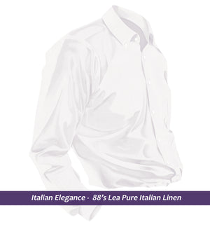 Malibu- Pristine Pure White Linen Button Down- 88's Lea Pure Italian Linen-Delivery from 28th Feb