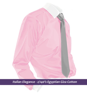 Mayfair- Flamingo Pink Solid- White Collar- 2/140 Egyptian Giza Cotton