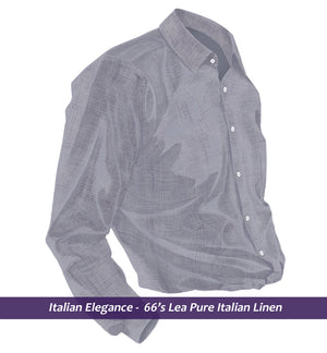 Oshawa- Steel Grey Solid Linen- 66's Lea Pure Luxury Linen