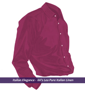 Rochelle- Magenta Solid Linen- 66's Lea Pure Italian Linen