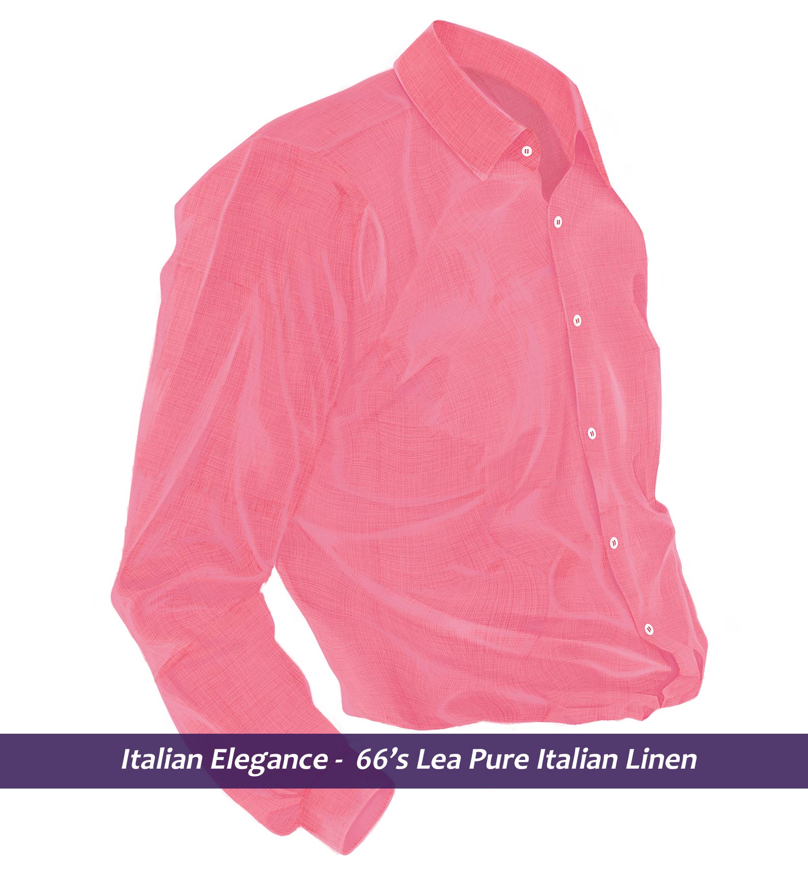 Rome- Rouge Pink Solid Linen- 66's Lea Pure Luxury Linen-  Delivery from 5th May