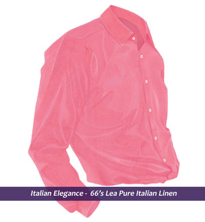 Rome- Rouge Pink Solid Linen- 66's Lea Pure Italian Linen