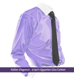 Warsaw- Amethyst Solid- White Collar- 2/140 Egyptian Giza Cotton